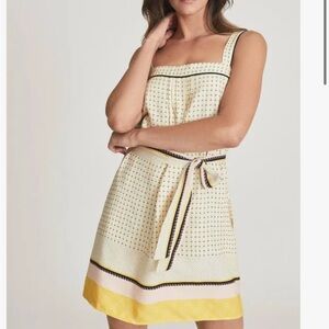 Reiss Cream and Yellow Patterned Dress-